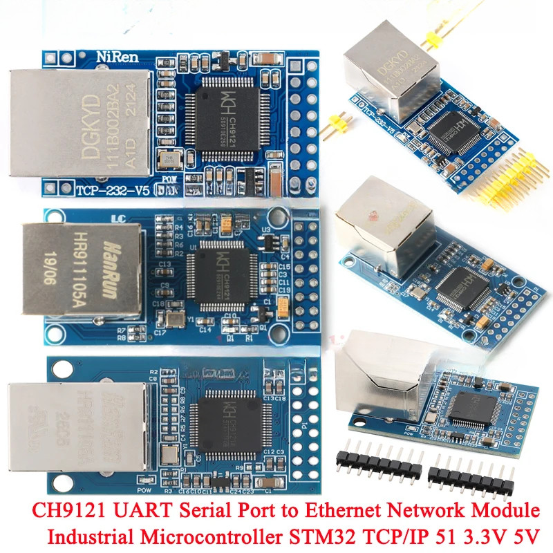 1-2 ชิ้น CH9121 Serial to Ethernet เครือข่ายชิปแปลงโมดูล RJ45 Microcontroller เกรดอุตสาหกรรม SCM เคร