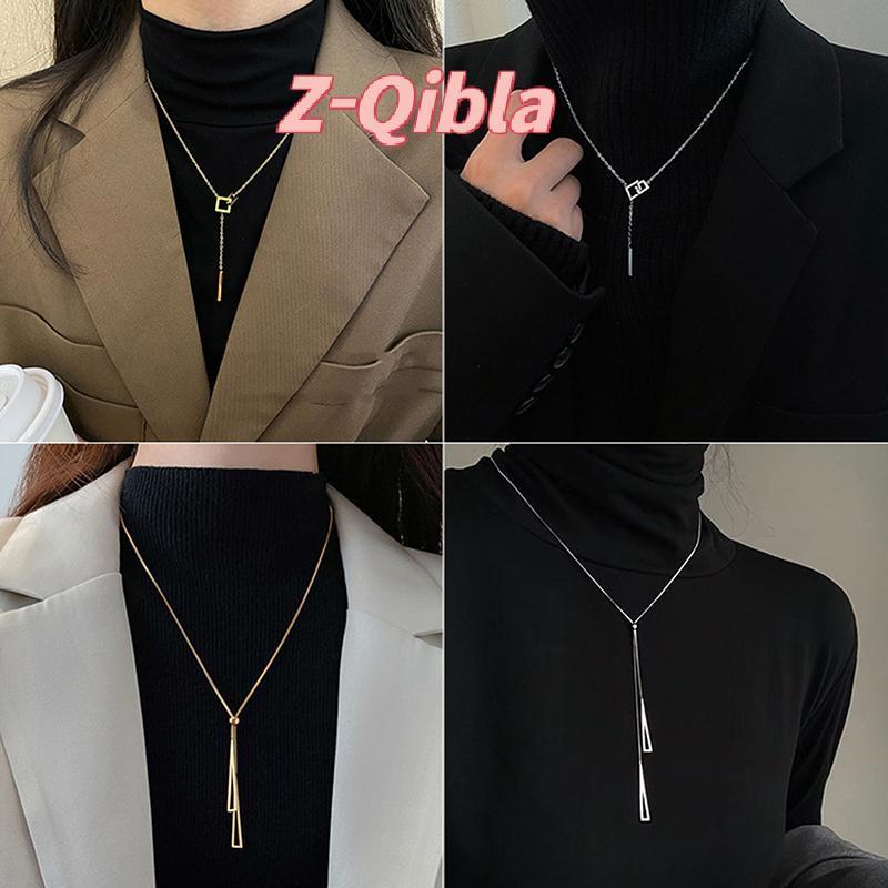 [Z-Qibla-t] สร้อยคอมีรายละเอียดโซ่สำหรับผู้หญิง แฟชั่นหรูหรา เหมาะเป็นของขวัญและเครื่องประดับในฤดูหน