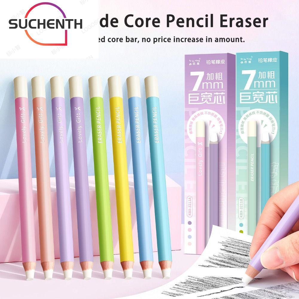 ซูเชนธ 4ชิ้น/เซ็ตยางลบ,รูปร่างดินสอยางดินสอสีที่มีสีสัน,มัลติฟังก์ชั่โดยไม่ต้องเลโบกเครื่องหมายแก้ไขยางลบกลับไปโรงเรี