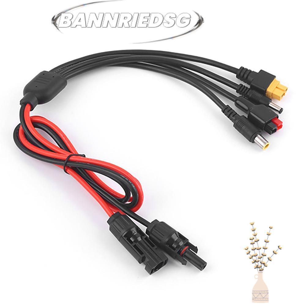 BANNRIEDSG989YR แผงสายต่อ, 30A 4 in 1 สาย, Connector MC4 ถึง DC5521 7909 XT60 หญิงเชื่อมต่อ 1 ม.ความ