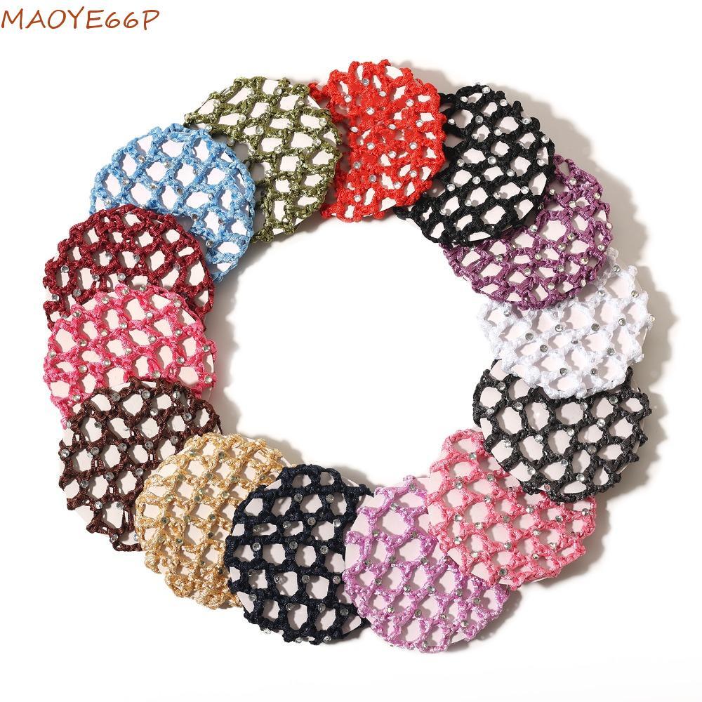 MAOYE66P Girls Elastic Hair Net, ยางรัดผม Bun Cover Snood