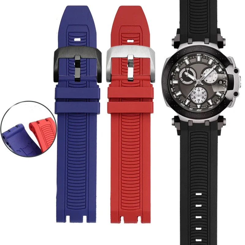 สําหรับ Tissot T-sport Racing T115.417 Moto GP สายนาฬิกายาง T115417 Men Sport Series สายนาฬิกาซิลิโคน T115 Male Bracelet