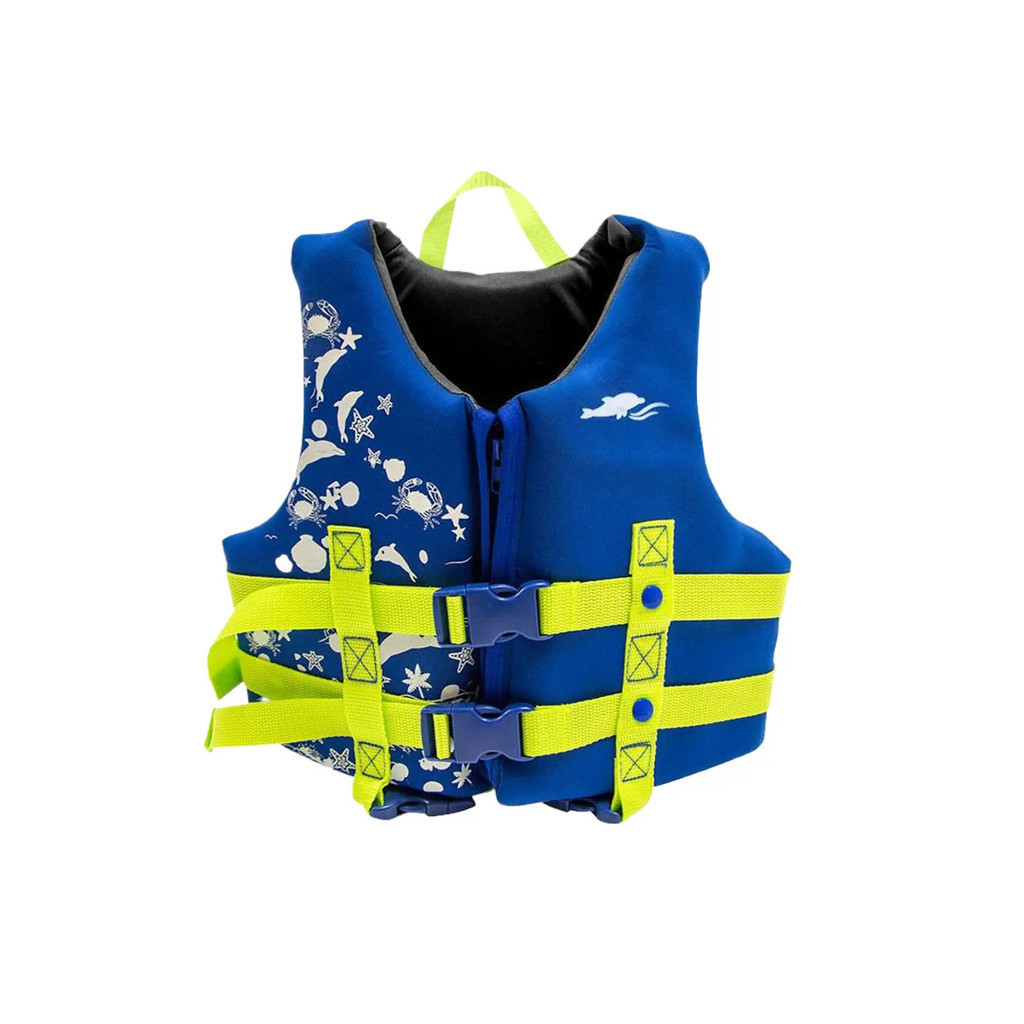 เด็กว่ายน้ําแจ็คเก็ต Neoprene ความปลอดภัยเสื้อชูชีพกีฬาทางน้ําพายเรือคายัคพายเรือ Drifting ชุดว่ายน้ําชุดชุดว่ายน้ํา