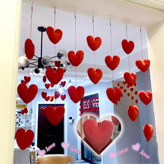 7 สาย ม่านประตูรูปหัวใจ ม่านตกแต่งรูปหัวใจ มาพร้อมกับตะขอแบบ…
