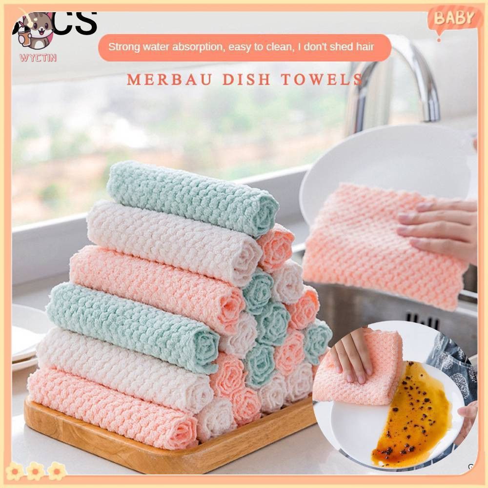 【COD】 Efeed【สินค้าขายดี】 ชุดผ้าไมโครไฟเบอร์กันคราบมัน 3 ผืน ผ้าเช็ดครัวเนื้อนุ่มพิเศษ ผ้าทำความสะอาด