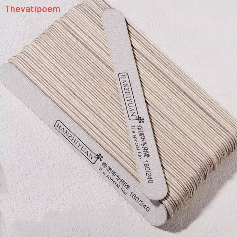 [Thevatipoem] 10 ชิ้นตะไบเล็บไม้บัฟเฟอร์ขัด 120/180/240 กระดาษทราย UV เจลขัดแต่งเล็บเล็บเท้าเล็บเครื่องมือ HOT
