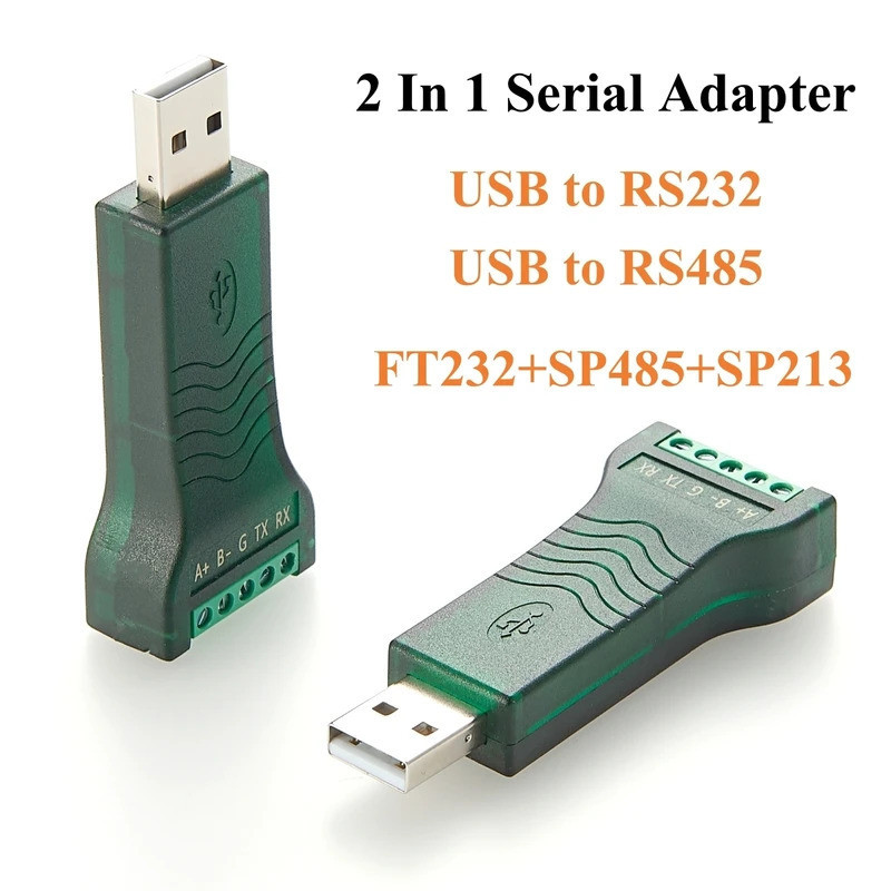 2 In 1 USB to RS485 RS232 Serial Converter พร้อมชิป FTDI FT232 USB A ถึง Terminal Block COM พอร์ตอะแ
