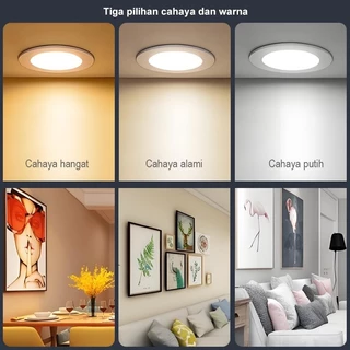 3 สี โคมดาวน์ไลท์ ฝังฝ้า LED ติดฝ้าเพดาน พาแนลไลท์ ทรงกลม ดาวน์ไลท์ LED ฝังฝ้า ไฟเพดาน