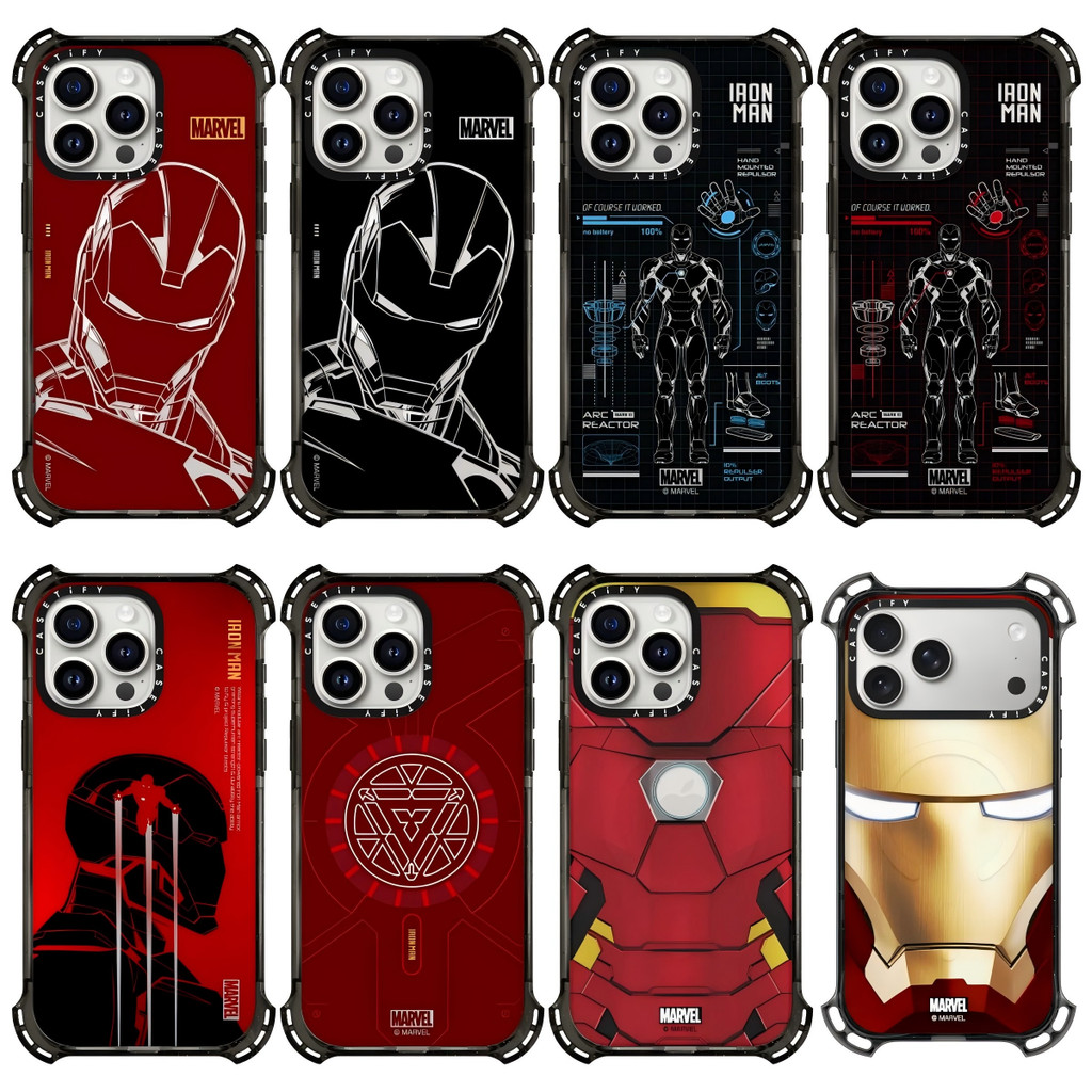 Iron Man Magnetic,เคสโทรศัพท์เด้งสีดําสําหรับiPhone 18 17 16 15 14 13 Pro Max,ปลอกแข็งป้องกันการตกพร้อมปุ่มควบคุมกล้อง