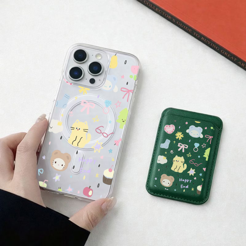 Cat bow tie pattern Wallet เคสกันกระแทก เหมาะสําหรับ iPhone 11 12promax 12 13 14 15 Pro Max Case ฝาหลัง 14promax 15pro 16 Pro Max 17 17air 17promax Casing ราคา ถูกที่สุด ดีลบีเคเค แกลเลอรีภาพที่ 7
