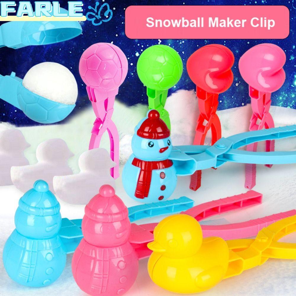 FARL Snowball Maker คลิป, Multistyles หัวใจพลาสติกเกล็ดหิมะเป็ดรูปร่างคลิปแหนบ,คุณภาพสูงกลางแจ้งทราย Snow Ball แม่พิมพ์ของเล่นเด็กผู้ใหญ่