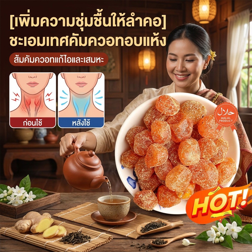 [เพิ่มความชุ่มชื้นให้ลำคอ] การรักษาสุขภาพด้วยอาหาร ส้มคัมควอทแก้ไอและเสมหะ ชะเอมเทศคัมควอทอบแห้ง Licorice Kumquat Dried ส้มเกล็ดหิมะ ผลไม้ดองส้มจี๊ด
