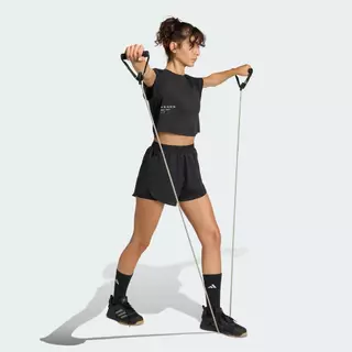 adidas Gym & Training เสื้อยืดพิมพ์ลาย CLIMACOOL POWER TRAINING ผู้หญิง สีดำ KB9396