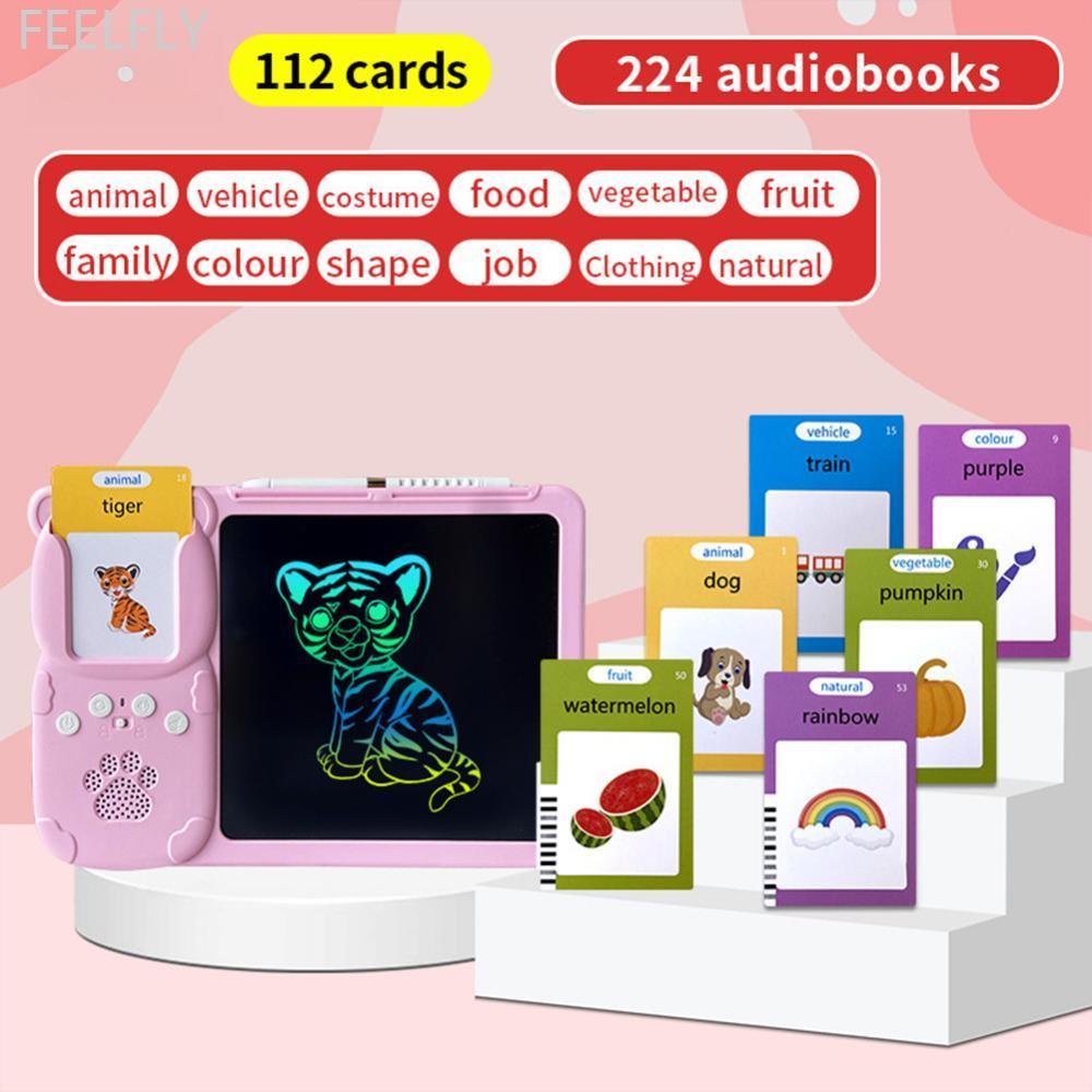 FEELFLY 2 in 1 Talking Flash Cards & LCD การเขียนแท็บเล็ตการศึกษา Montessori-สไตล์เขียนวาด Interacti
