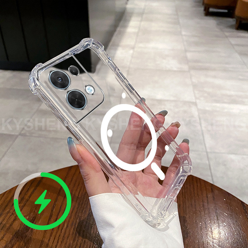 เหมาะสําหรับ REAMI 15C 4G 5G เคสโทรศัพท์ TPU ชาร์จแม่เหล็กสี่มุม anti drop เปลือกนุ่มโปร่งใส WBQ 000 - รูปที่ 6