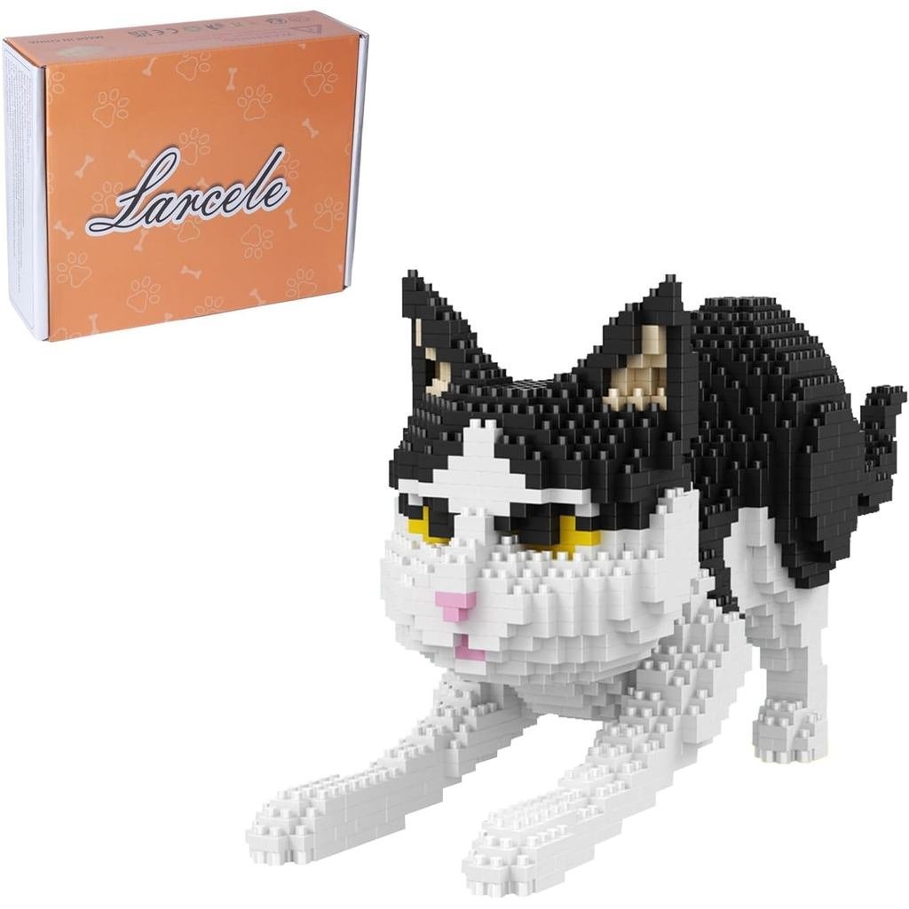 Lพัสดุ Cat Mini Building Blocks ชุดสัตว์, DIY Micro 3D Building Toy Bricks,1390 ชิ้น KLJM-05 (แมวสีด
