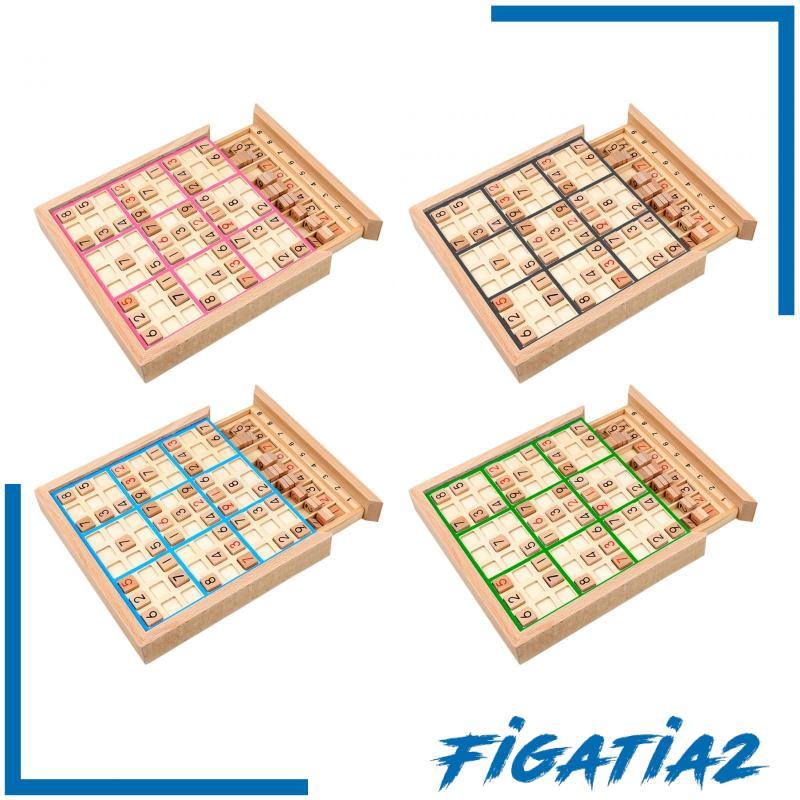 [Figatia2] ไม้ Sudoku Board Playset Sudoku หมากรุกของเล่น Montessori ปริศนารถไฟการคิดเชิงตรรกะความสา