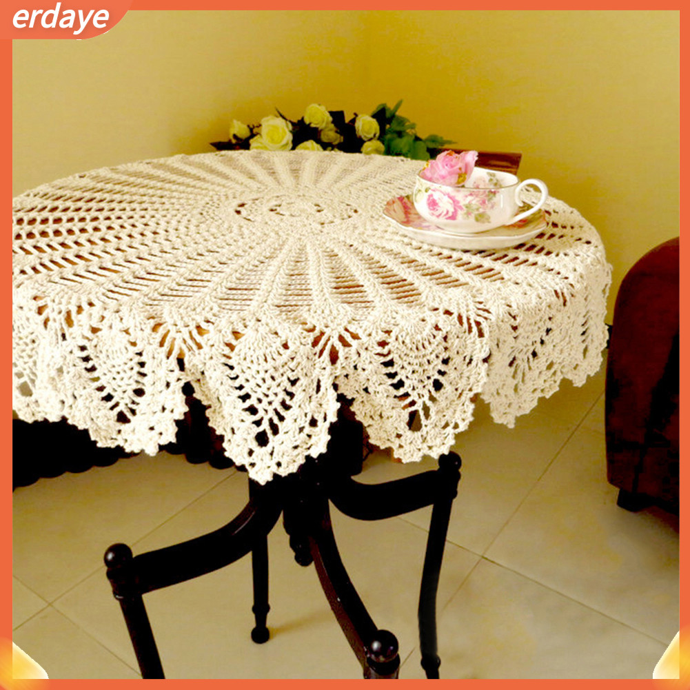 Spp_แผ่นผ้าฝ้ายถักโครเชต์ ทรงกลม ขนาด 80 ซม. สําหรับตกแต่งห้องครัว ห้องอาหาร ร้านอาหาร - รูปที่ 7