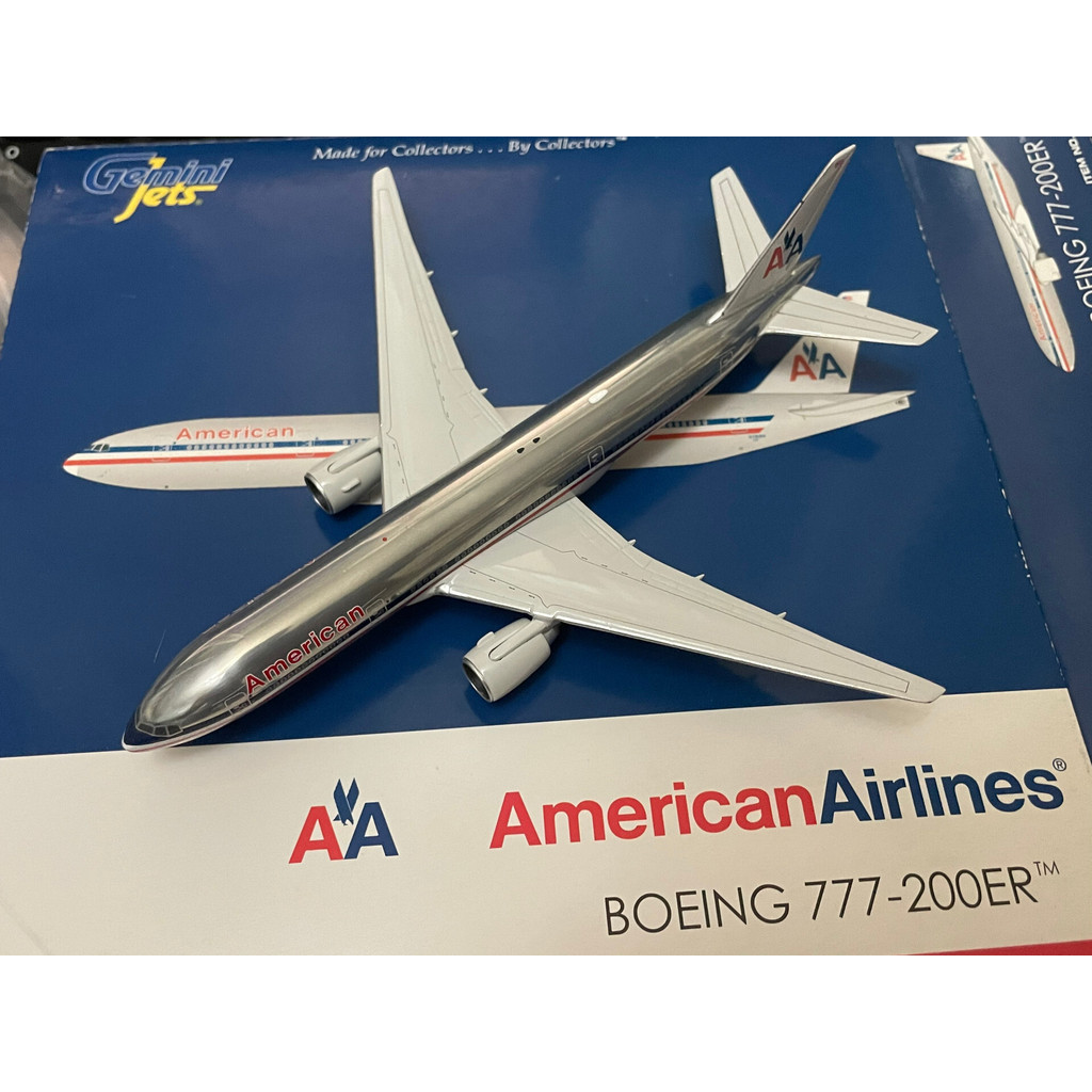 1: 400 รุ่น Geminijets American Airlines B777-200ER ท่อเหล็กเครื่องไม่ยกการเก็บรักษา Relatively Good