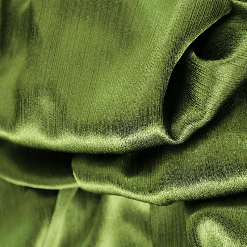 High End Glossy Texture Satin Fabric Smooth Imitation Acetate Silk Fabric Cheongsam Dress Designer F