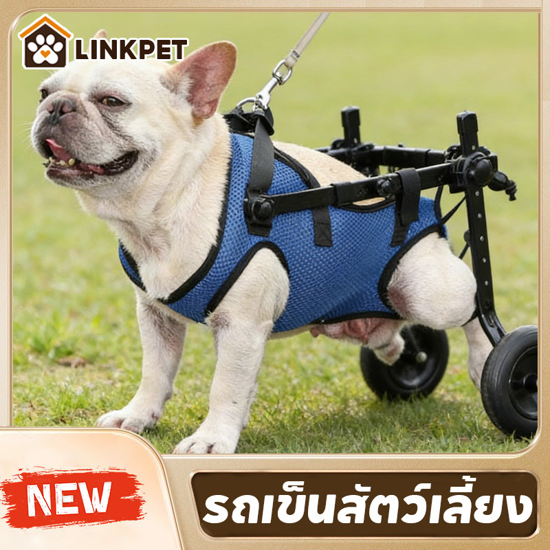 รถเข็นสัตว์เลี้ยง วีลแชร์สุนัข รถเข็นสำหรับสัตว์พิการ อุปกรณ์ช่วยฟื้นฟูสัตว์เลี้ยง แบบปรับได้