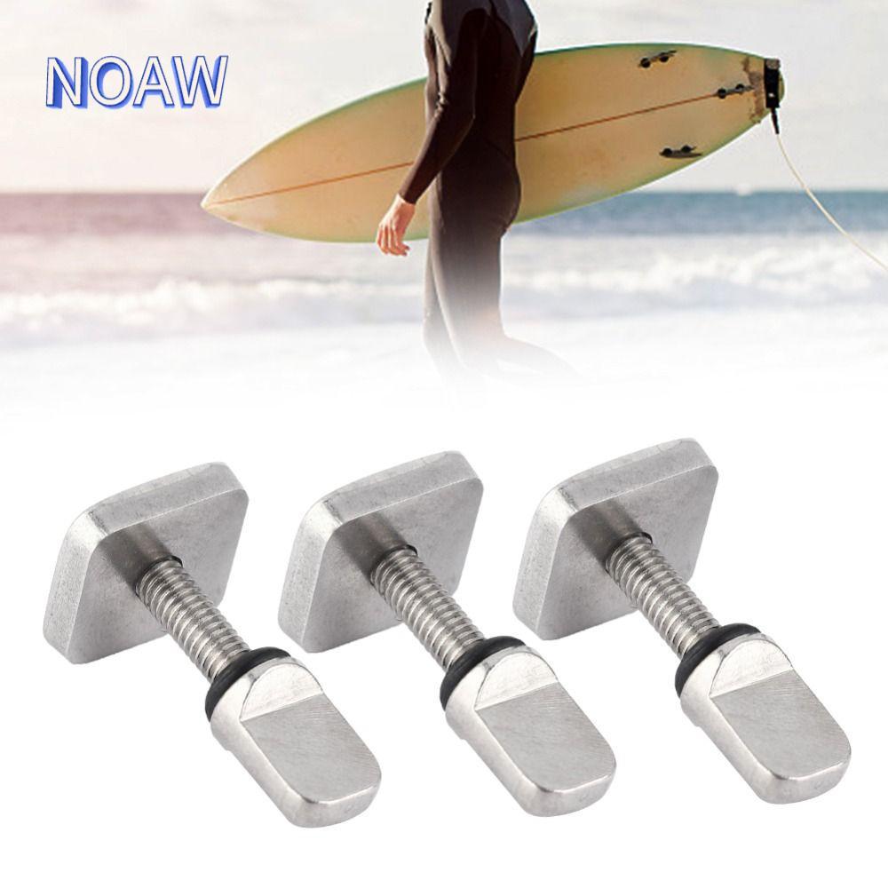 สกรูครีบสำหรับกระดานโต้คลื่น inflatable ขนาด M4x19 มม., สแตนเลส 316, 3 ชิ้น, พร้อมแหวน O และ-thumb s