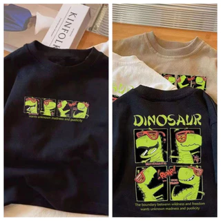 【จัดส่งภายใน 24 ชั่วโมง】 เสื้อยืดเด็ก / ลายโลกไดโนเสาร์ / ผ้าฝ้าย 100% / ขนาดเหมาะสำหรับเด็กอายุ 1-12 ปี