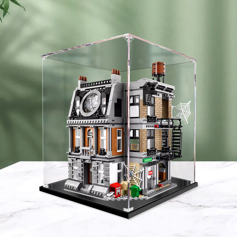 [กล่องแสดงโปร่งใส] พินเฟิง หมอแปลก สุดยอด แสดง 76108 กล่องแสดงอะคริลิอาคารบล็อกรุ่นฝาครอบกันฝุ่นโปร่