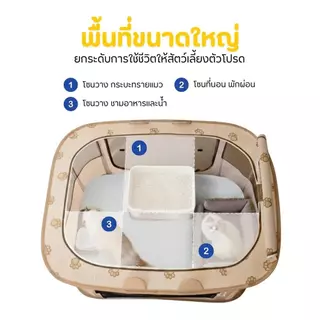 🐱[PetParadise.th]🐶 Hipidog กรงสัตว์เลี้ยงพกพา รุ่นPTN01 พับได้ ระบายอากาศรอบทิศ ไม่อับ กรงแมวขนาดใหญ่ (มีหลายขนาด)