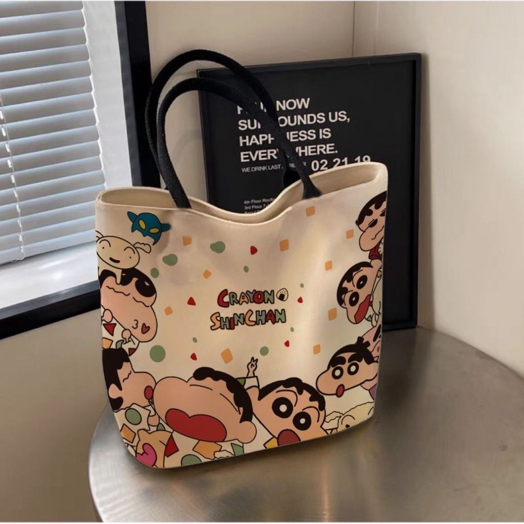 11 Student Commuter Shoulder Tote Bag Tote Bag Cute Commuter Portable Diagonal All-Match กระเป๋าผ้าใบการ์ตูนหนาพิเศษ Student Commuter Shoulder Tote Bag Tote2220260122