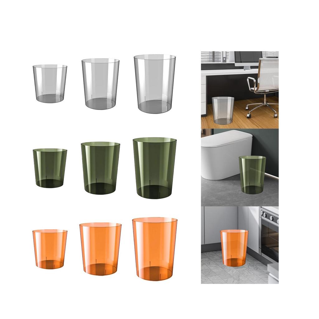[Whgirld8] ตะกร้ากระดาษขยะ Clear Minimalist Rubbish Bin สําหรับห้องนอนห้องน้ําบ้าน