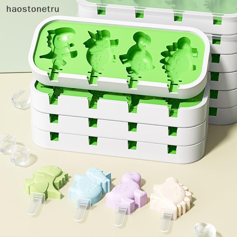 OST แม่พิมพ์ไอศกรีมซิลิโคนพร้อมฝาปิดและ Stis DIY ไอติม Mould รูปร่าง Pastry Mold ครัวเครื่องมือไอศกรีม N