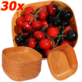 10/20/30ชิ้นที่เรียบง่ายเลียนแบบจานอาหารค่ําไม้/วางซ้อนกันได…