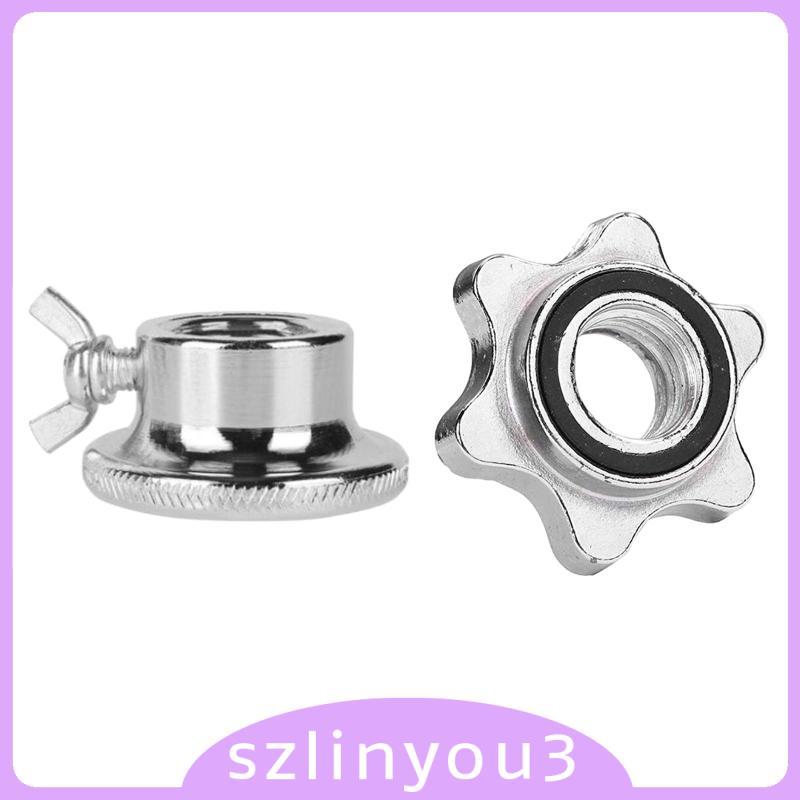 [Szlinyou3] Stainless Steel Hex Nuts, Anti-Slip -Lock Collar Screw for Barbell Dumbell Weight Liftin