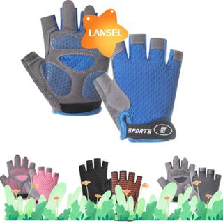 ถุงมือปั่นจักรยาน Lancel กันลื่น ระบายอากาศดี สำหรับเด็กครึ่…