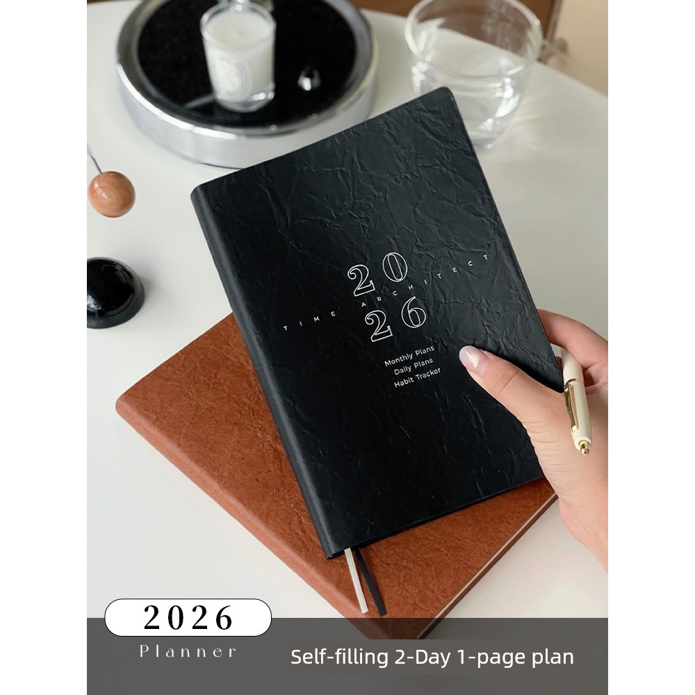 แพลนเนอร์ 2026 planner 2025 หนังสือกําหนดเวลาด้วยตนเองที่มีประสิทธิภาพที่เติมเอง
