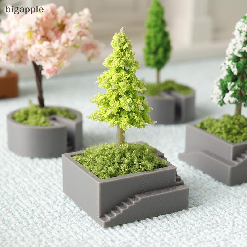 บิ๊กแอปเปิ้ล จําลองต้นคริสต์มาสดอกซากุระต้นสนกระถางต้นไม้รุ่นตุ๊กตาตกแต่งฉากไมโครภูมิทัศน์เครื่องประ