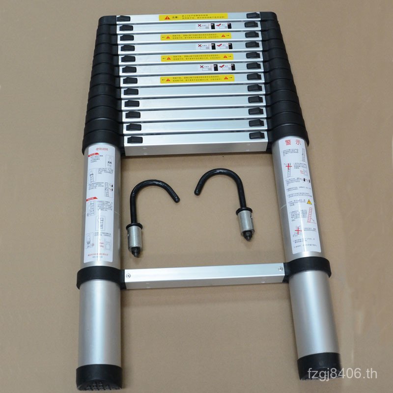 Retractable 7l8k Coppersmith Hook บันไดบันไดหนาเดี่ยวบันไดอลูมิเนียมในครัวเรือนบันไดวิศวกรรมยกพับ VQ