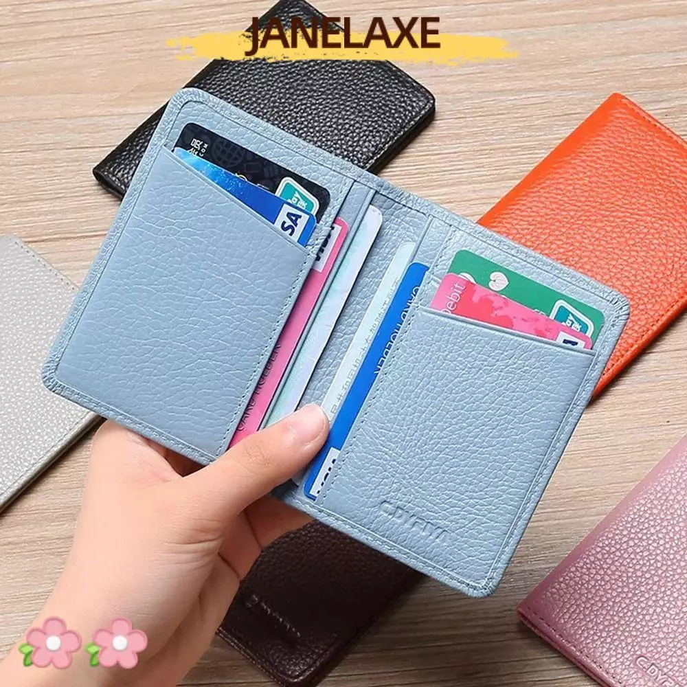 MIN-TAN Card Holder, PU Leather Multi-card Slot Card, Portable Solid Color ID package Men Women