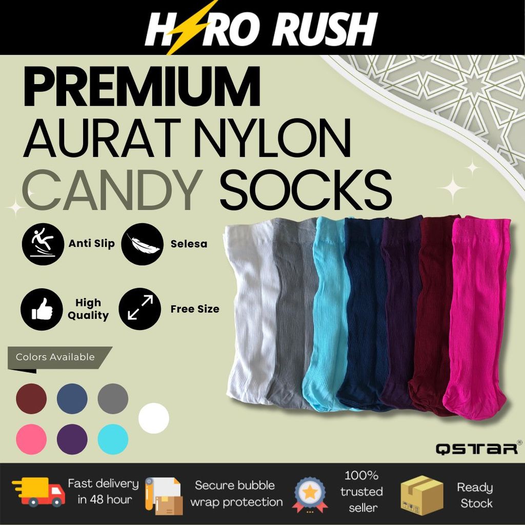 QSTAR Aurat ถุงเท้าขนมข้อเท้าสีไนลอนฟรีไซส์