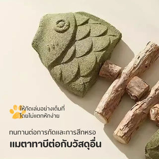 Pet Store:3in1 แคทนิปก้างปลา ไม้มาทาทาบิ หญ้าแมว ขับก้อนขน ขัดฟัน ทำความสะอาดฟัน ของเล่นแมว