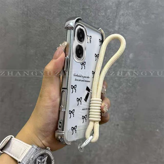 เหมาะสําหรับ OPPO A6X 4G 5G เคสโทรศัพท์ใหม่ bow soft shell กันกระแทก rotective กรณี lanyard SZ45