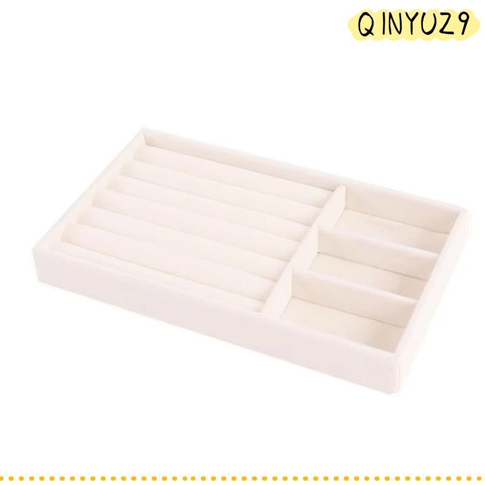 QINYUZ9QX ถาดแสดงสร้อยคอ, กล่องเก็บเครื่องประดับกํามะหยี่หลากสี, กล่องเก็บของวางซ้อนกันได้แหวนสร้อยข