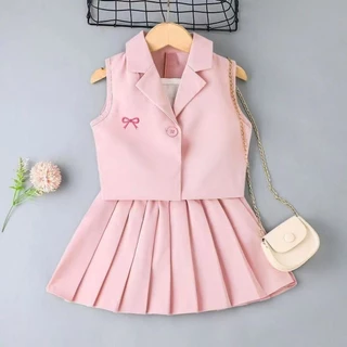 เดรสแขนกุดสำหรับเด็กผู้หญิง สไตล์สดใหม่ ระบายอากาศ ใส่สบาย อเนกประสงค์ เหมาะสำหรับทุกโอกาส เดรสเจ้าหญิง