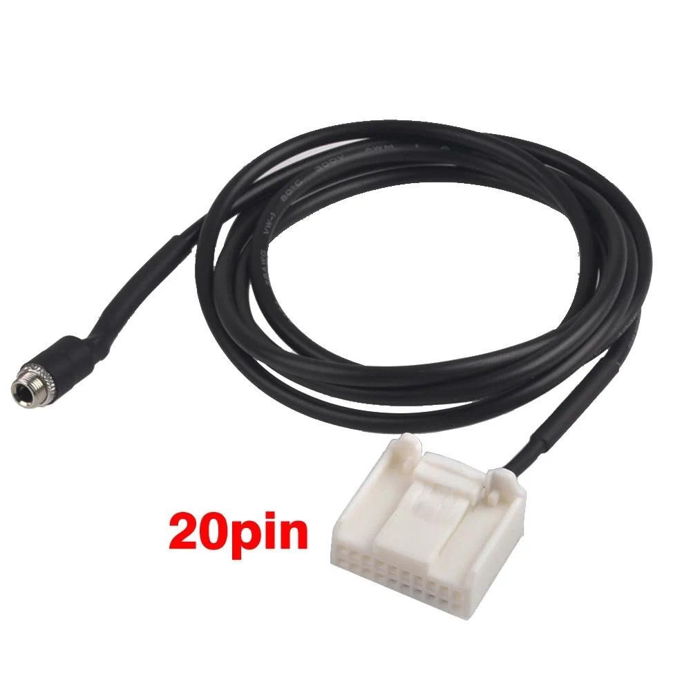 3.5 มม.20pin AUX Audio Music AUX Cable Input Adapter สําหรับ Toyota Camry Corolla Reiz RAV4 Highland