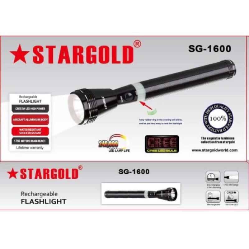 Nice STARGOLD SG-1600/SG-F3, ไฟฉายกันน้ําแบบชาร์จไฟได้ US CREE LED BULB 6W