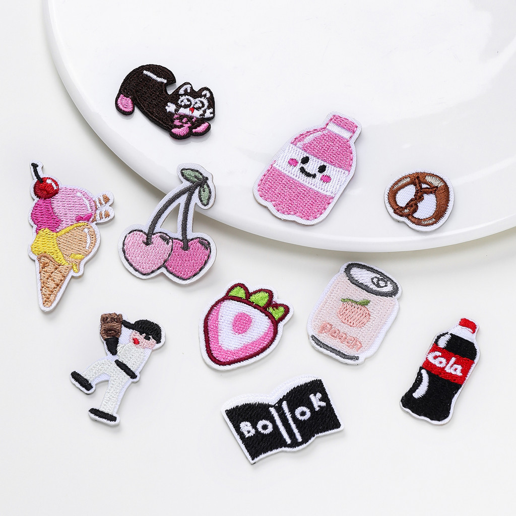 St.kunkka 5 ชิ้น ตัวรีดติดเสื้อ iron on-mini งานปัก คุณภาพดี ลายตลกน่ารัก สำหรับ DIY ตกแต่งเสื้อผ้าและพวงกุญแจ — صورة 6