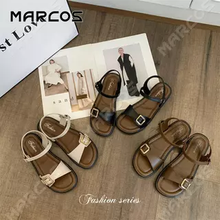 MARCOS รองเท้าแตะผู้หญิง พื้นนุ่ม ตกแต่งโลหะ รองเท้าแฟชั่นผู้หญิง ป้องกันลื่น สวมใส่สบาย รอง เ ทา แตะผู้หญิง #10