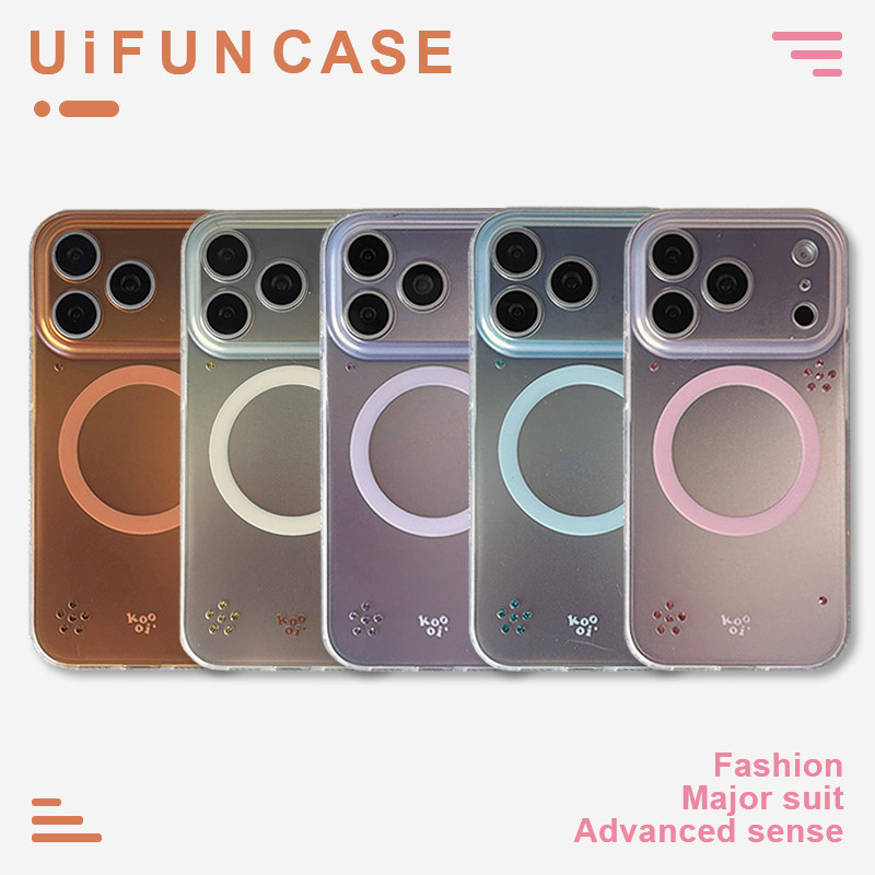 Simple Glitter Diamond Electroplated Frosted ไร้สายชาร์จโทรศัพท์มือถือสําหรับ iPhone 17 16 15 Pro Max 16Pro IMD ฝุ่น Hard PC โทรศัพท์มือถือปกหลัง