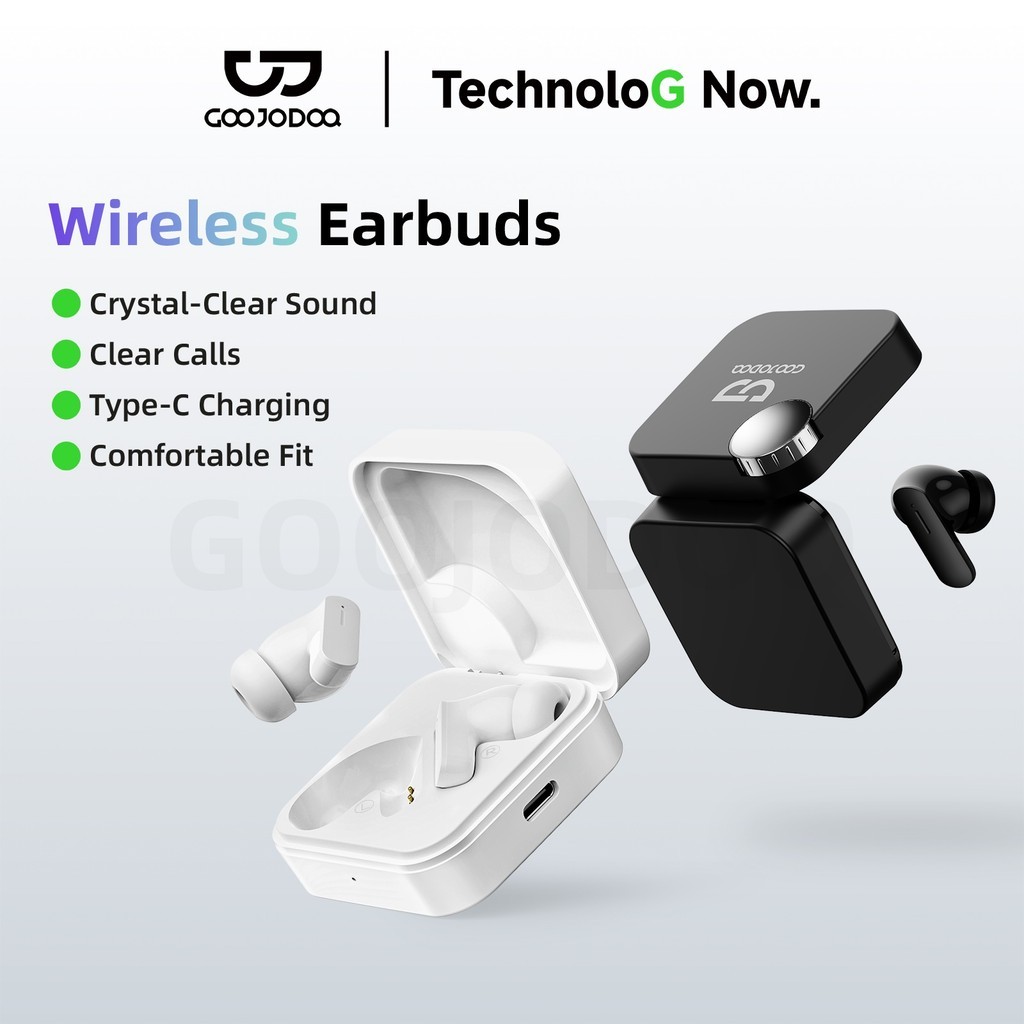 GOOJODOQ Wireless Earphones Bluetooth 5.3 Stable Connection Control Music Playback and Answer Calls Long Battery Life